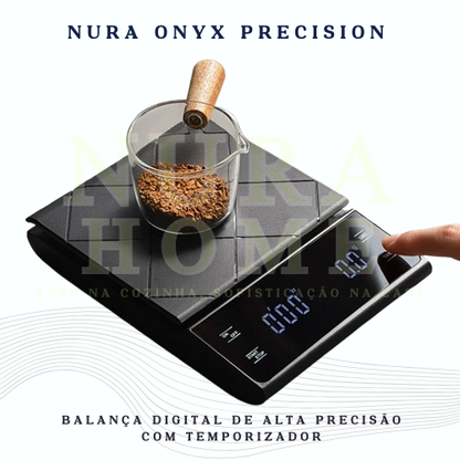 Nura Onyx Precision - Balança Digital de Alta Precisão com Temporizador