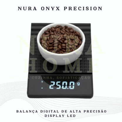 Nura Onyx Precision - Balança Digital de Alta Precisão com Temporizador