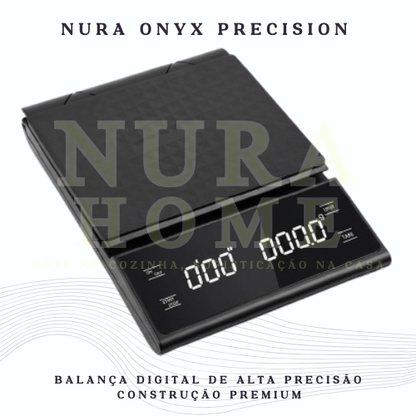 Nura Onyx Precision - Balança Digital de Alta Precisão com Temporizador
